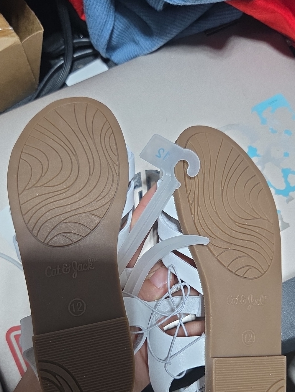 Cat & Jack White Girls' Woven Peep-Toe Sandals - Picture 4 of 4